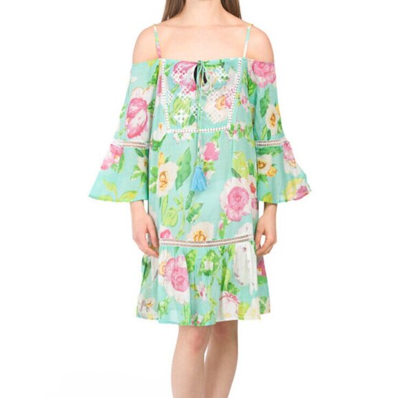 Debbie Katz Amari Multi Color Floral Short Dress Cover Up - NWT - Picture 1 of 11